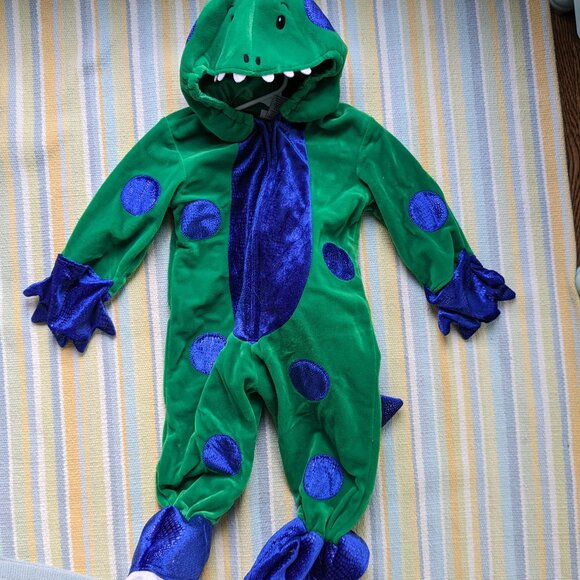 ⭐ Miniwear Green / Blue Dinosaur Halloween Costume 12m - Picture 1 of 9